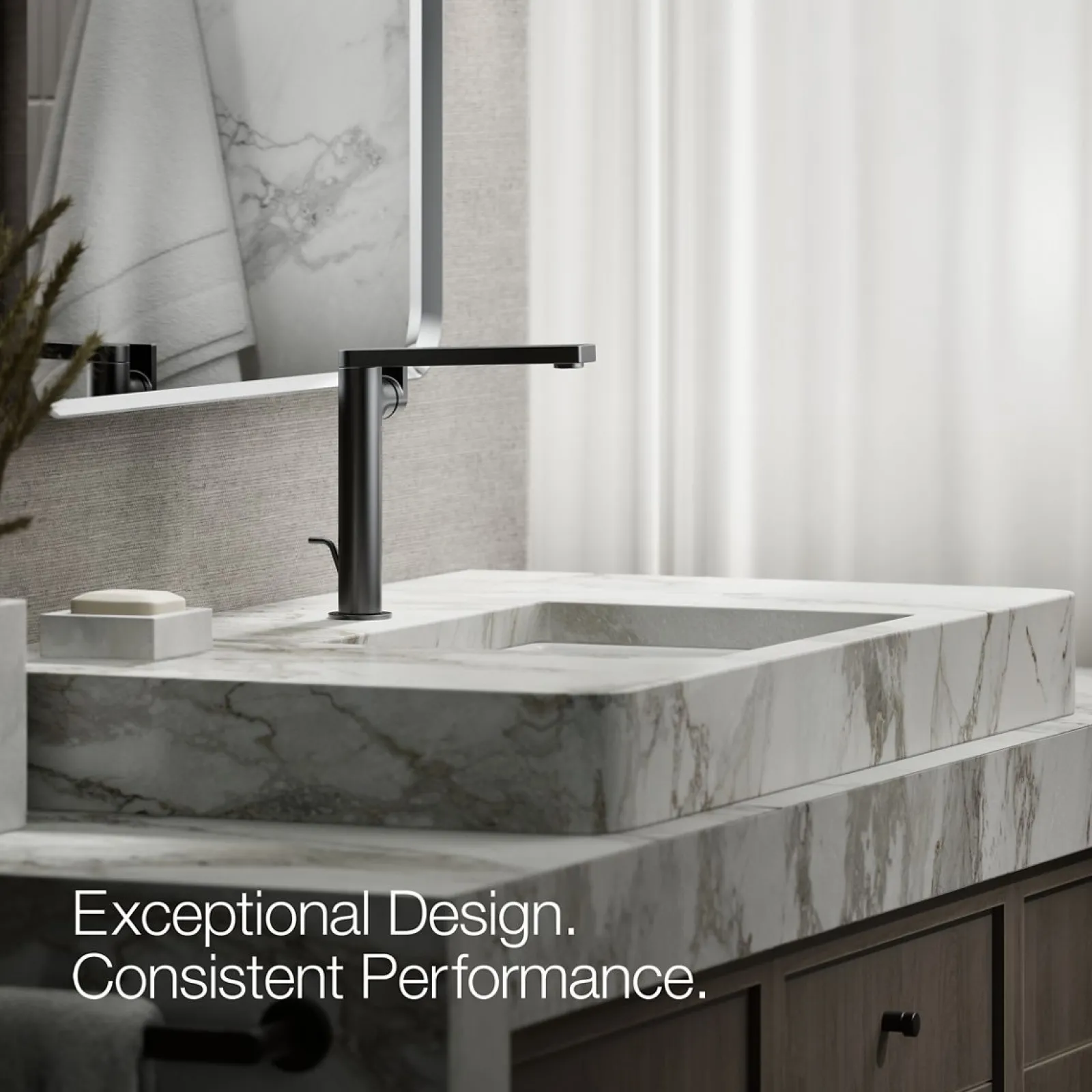 Tall single-handle bathroom sink faucet with Lever handle, 1.2 gpm^Kohler