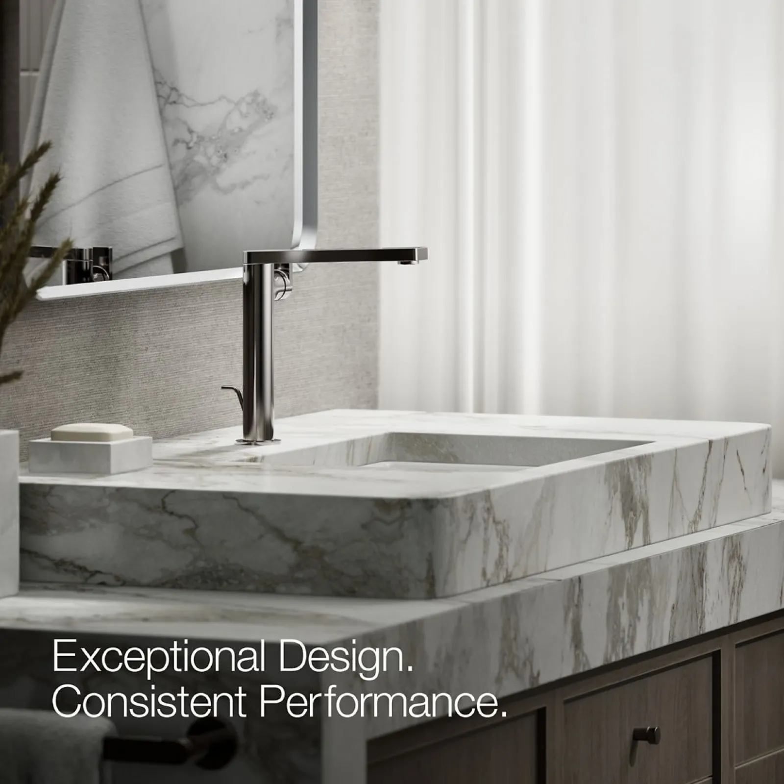 Tall single-handle bathroom sink faucet with Lever handle, 1.2 gpm^Kohler