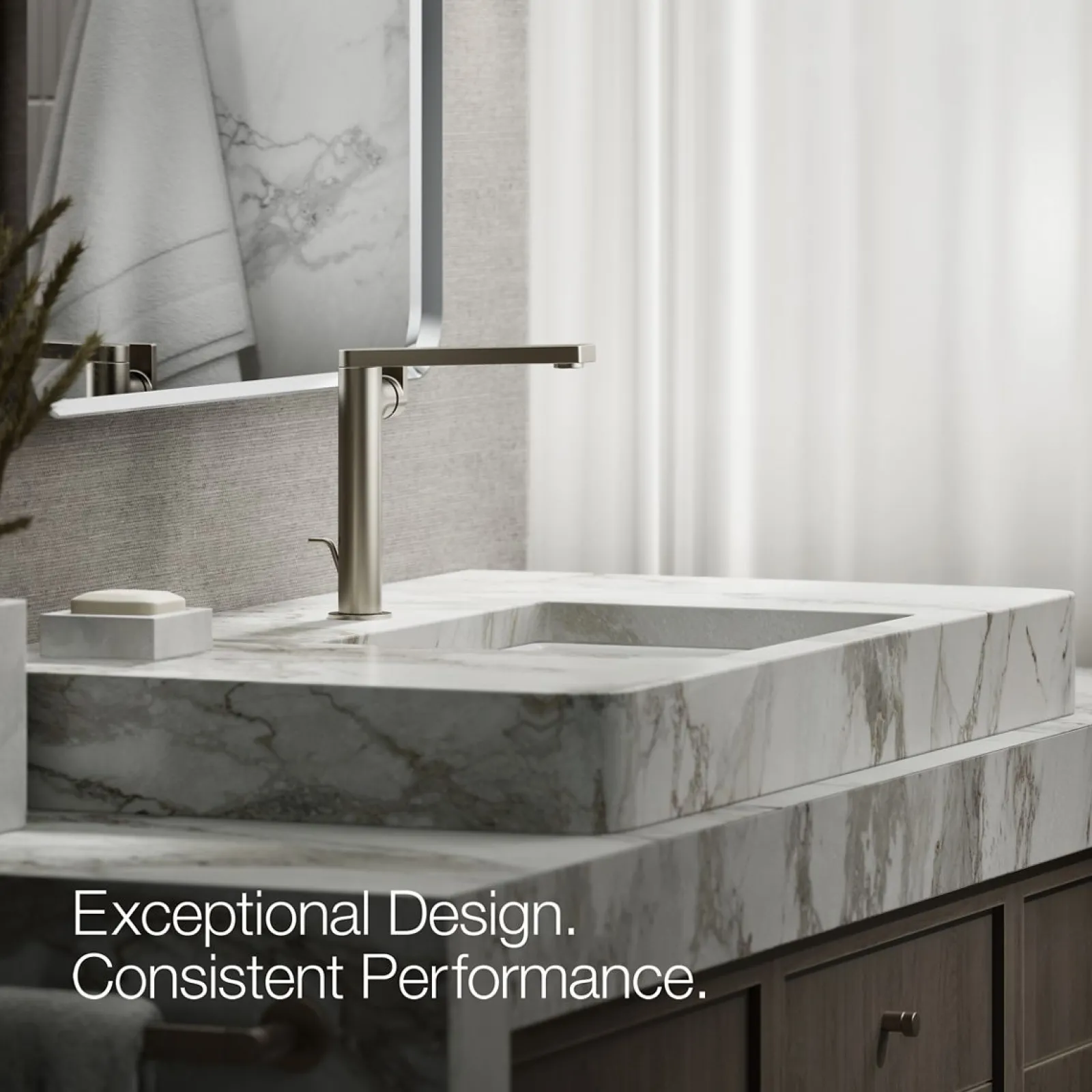 Tall single-handle bathroom sink faucet with Lever handle, 1.2 gpm^Kohler