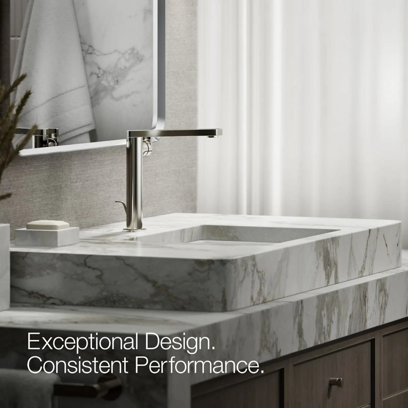 Tall single-handle bathroom sink faucet with Lever handle, 1.2 gpm^Kohler