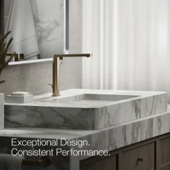 Tall single-handle bathroom sink faucet with Lever handle, 1.2 gpm^Kohler