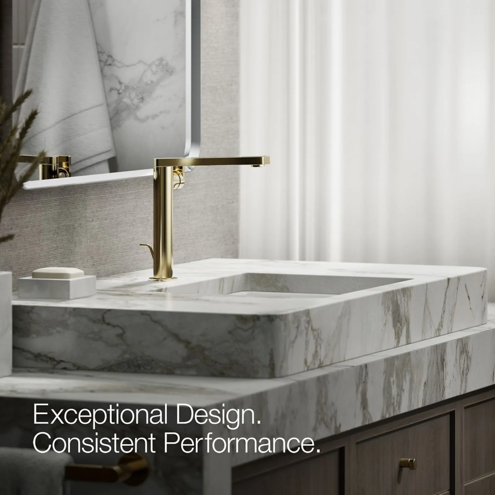 Tall single-handle bathroom sink faucet with Lever handle, 1.2 gpm^Kohler