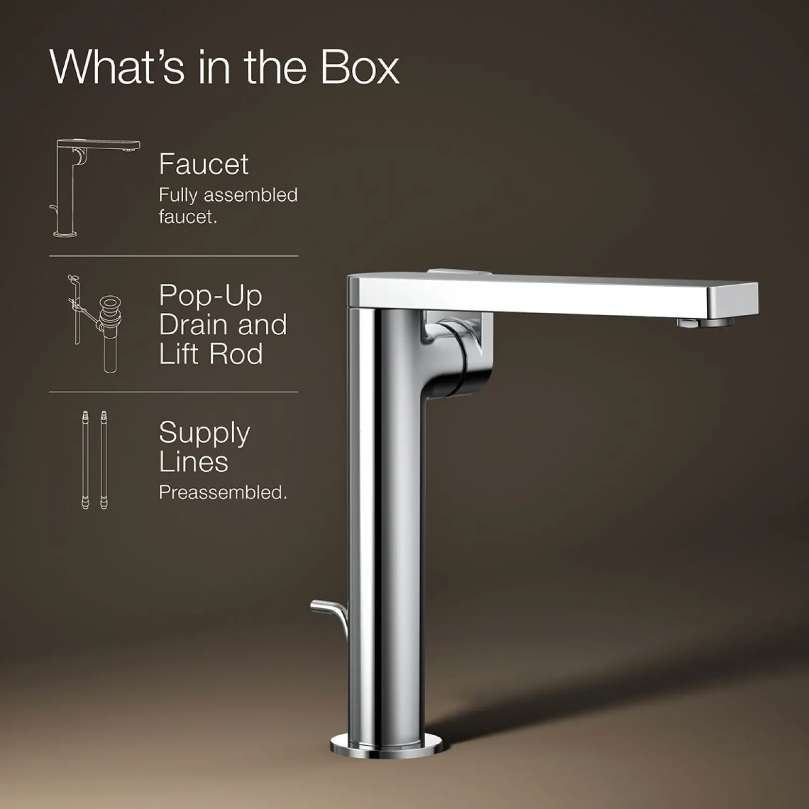 Tall single-handle bathroom sink faucet with Lever handle, 1.2 gpm^Kohler