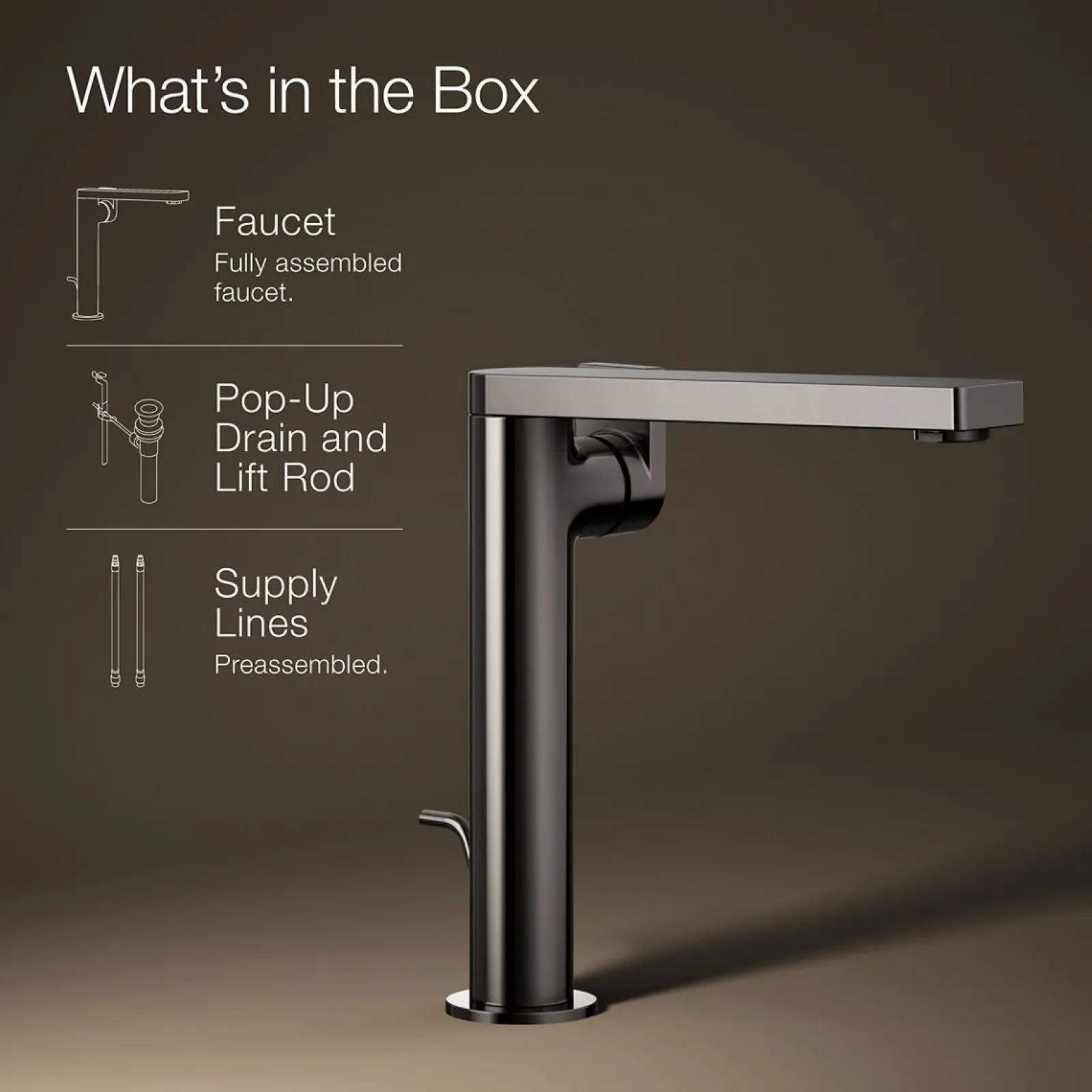 Tall single-handle bathroom sink faucet with Lever handle, 1.2 gpm^Kohler