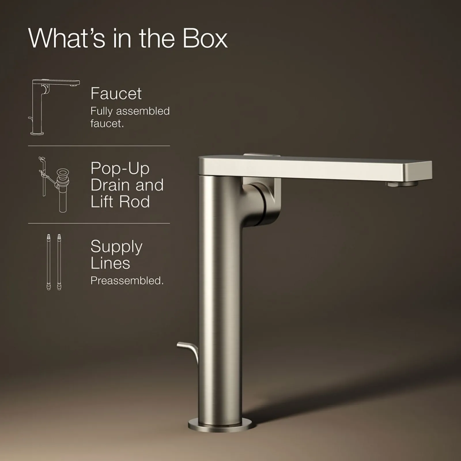 Tall single-handle bathroom sink faucet with Lever handle, 1.2 gpm^Kohler