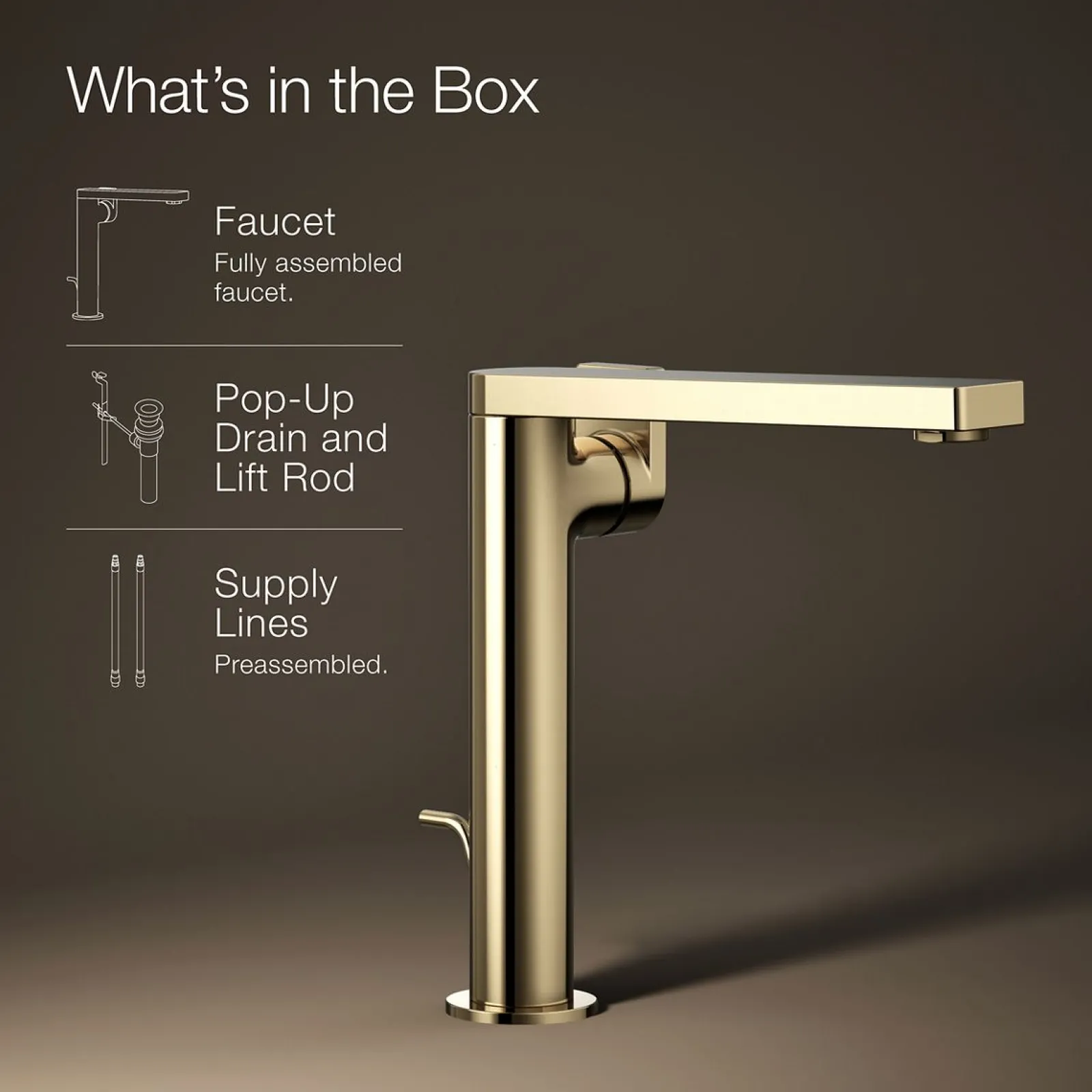 Tall single-handle bathroom sink faucet with Lever handle, 1.2 gpm^Kohler