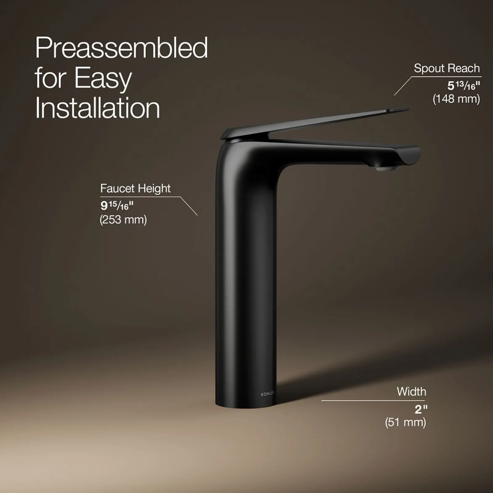 Tall single-handle bathroom sink faucet, 1.2 gpm^Kohler New