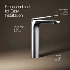 Tall single-handle bathroom sink faucet, 1.2 gpm^Kohler New