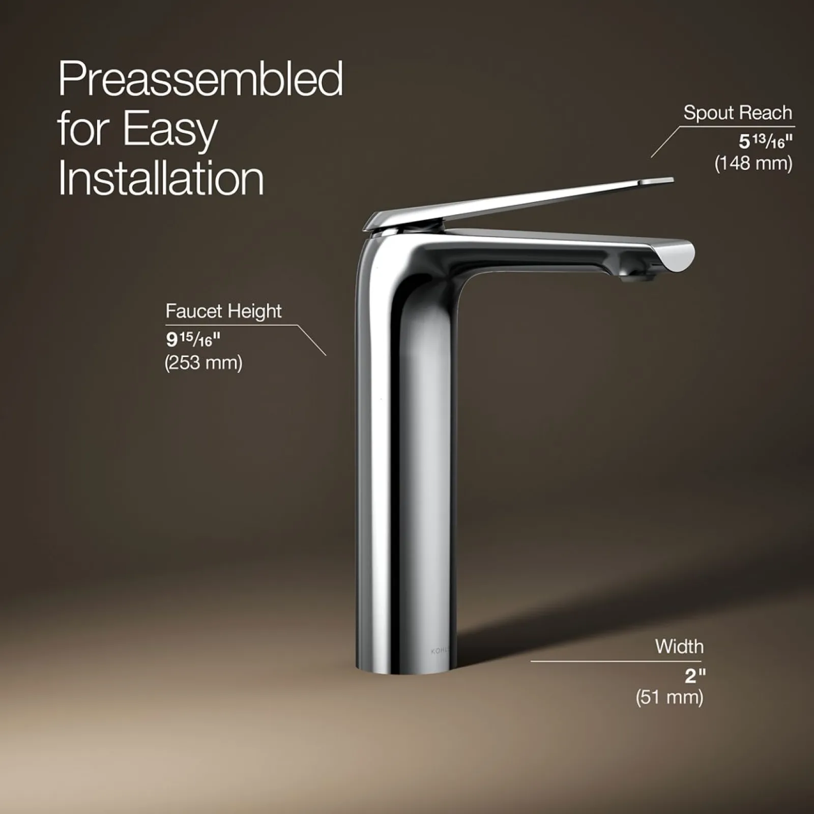 Tall single-handle bathroom sink faucet, 1.2 gpm^Kohler New