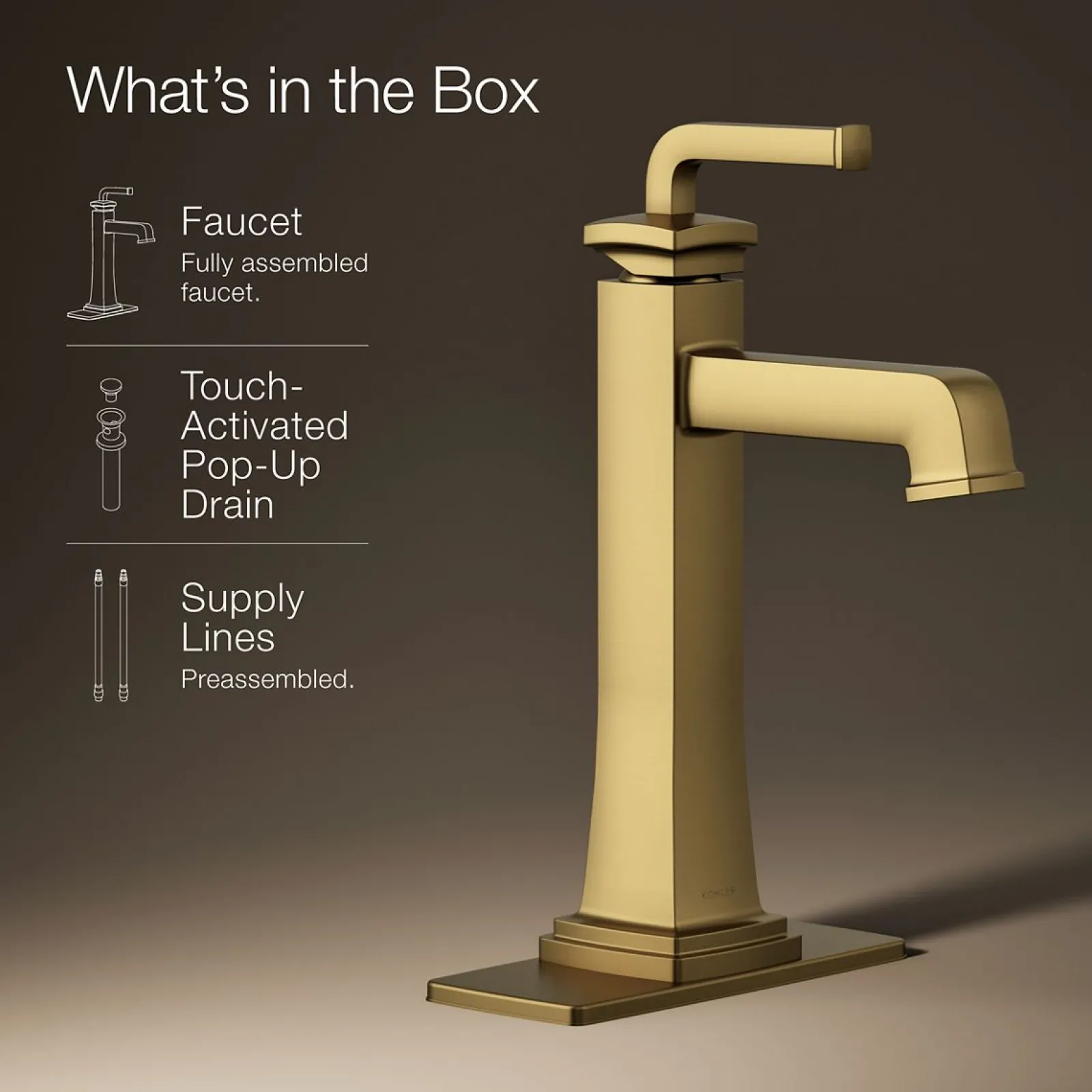 Tall single-handle bathroom sink faucet, 1.2 gpm^Kohler Hot