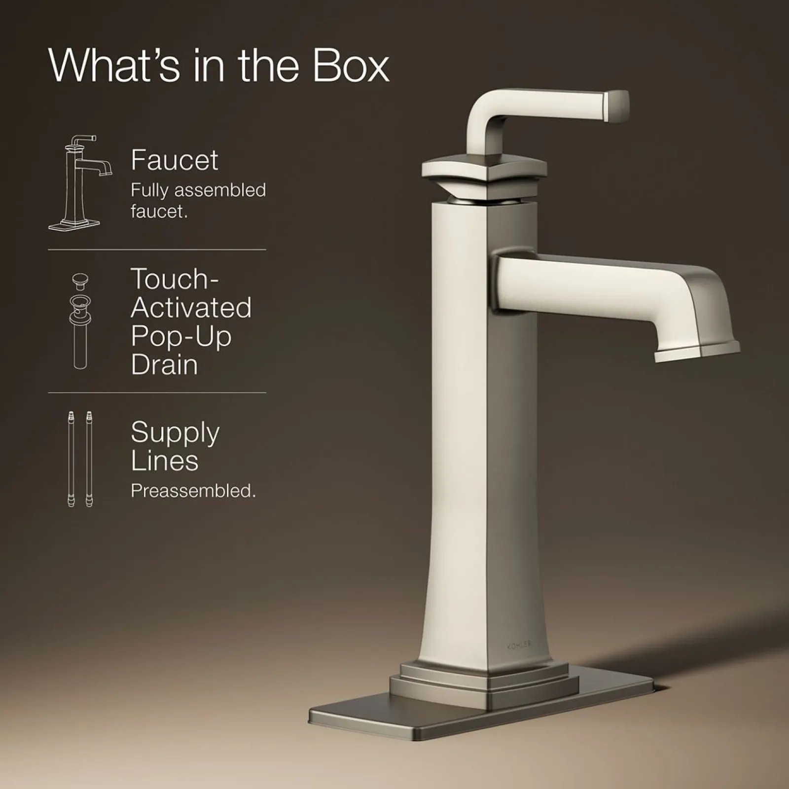 Tall single-handle bathroom sink faucet, 1.2 gpm^Kohler Hot