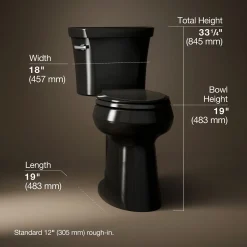 Tall two-piece elongated toilet, 1.28 gpf^Kohler Clearance