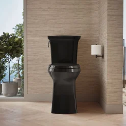 Tall two-piece elongated toilet with skirted trapway, 1.28 gpf^Kohler Hot