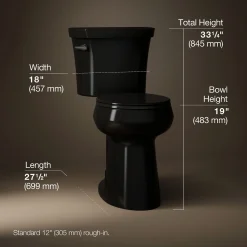 Tall two-piece round-front toilet, 1.6 gpf^Kohler
