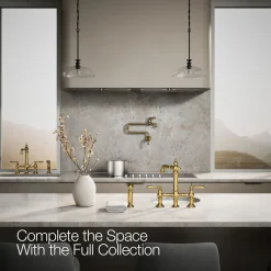 Three-hole bridge bar sink faucet with side sprayer^Kohler Outlet