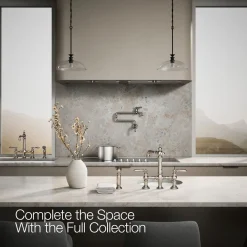 Three-hole bridge bar sink faucet with side sprayer^Kohler Outlet
