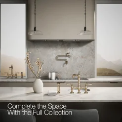 Three-hole bridge bar sink faucet with side sprayer^Kohler Outlet