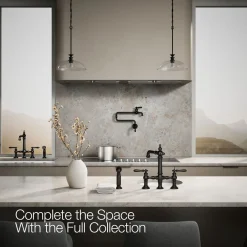 Three-hole bridge bar sink faucet with side sprayer^Kohler Outlet