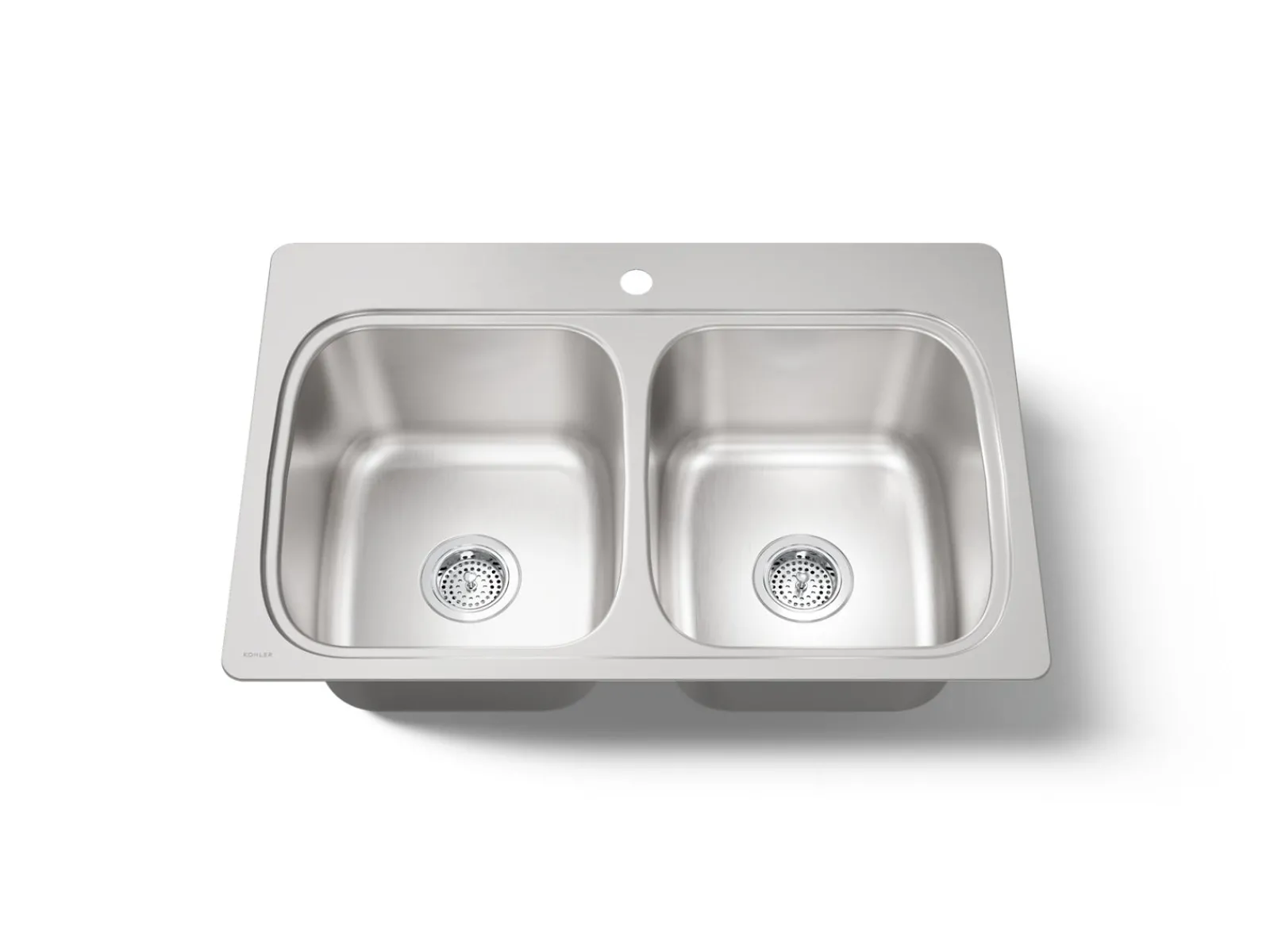 33" top-mount double-bowl kitchen sink^Kohler New