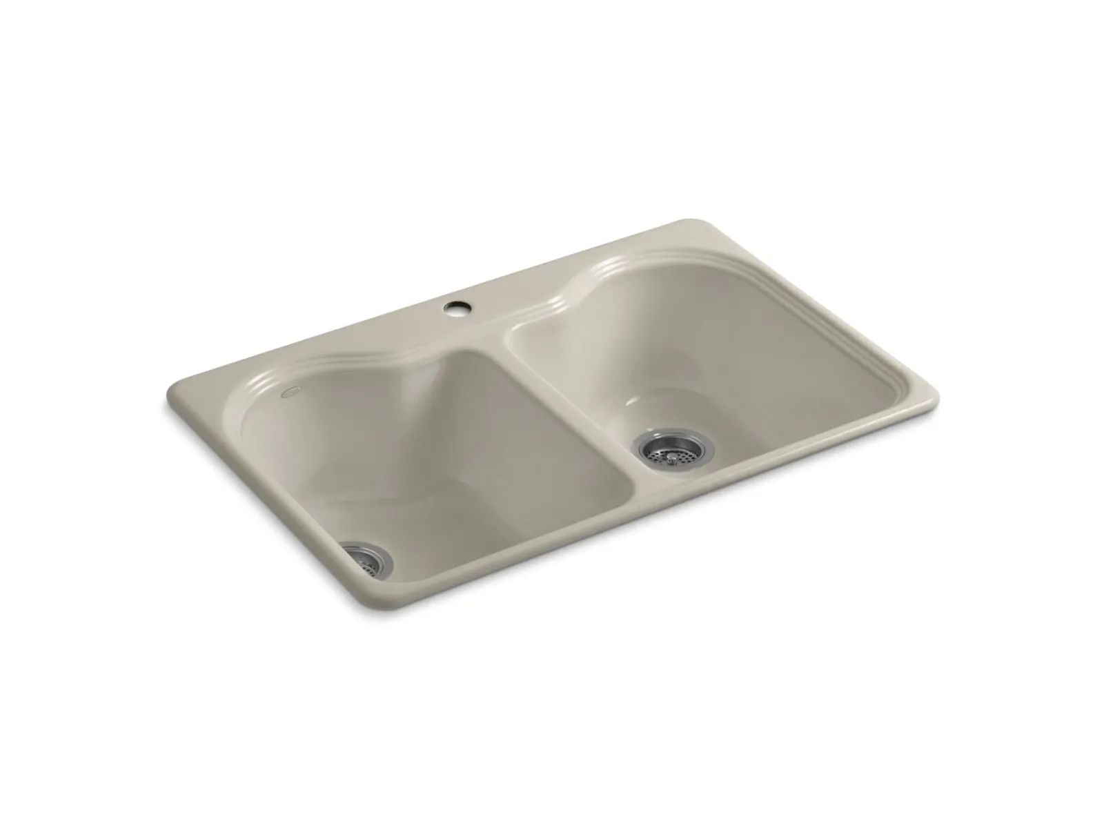 33" top-mount double-bowl kitchen sink^Kohler New