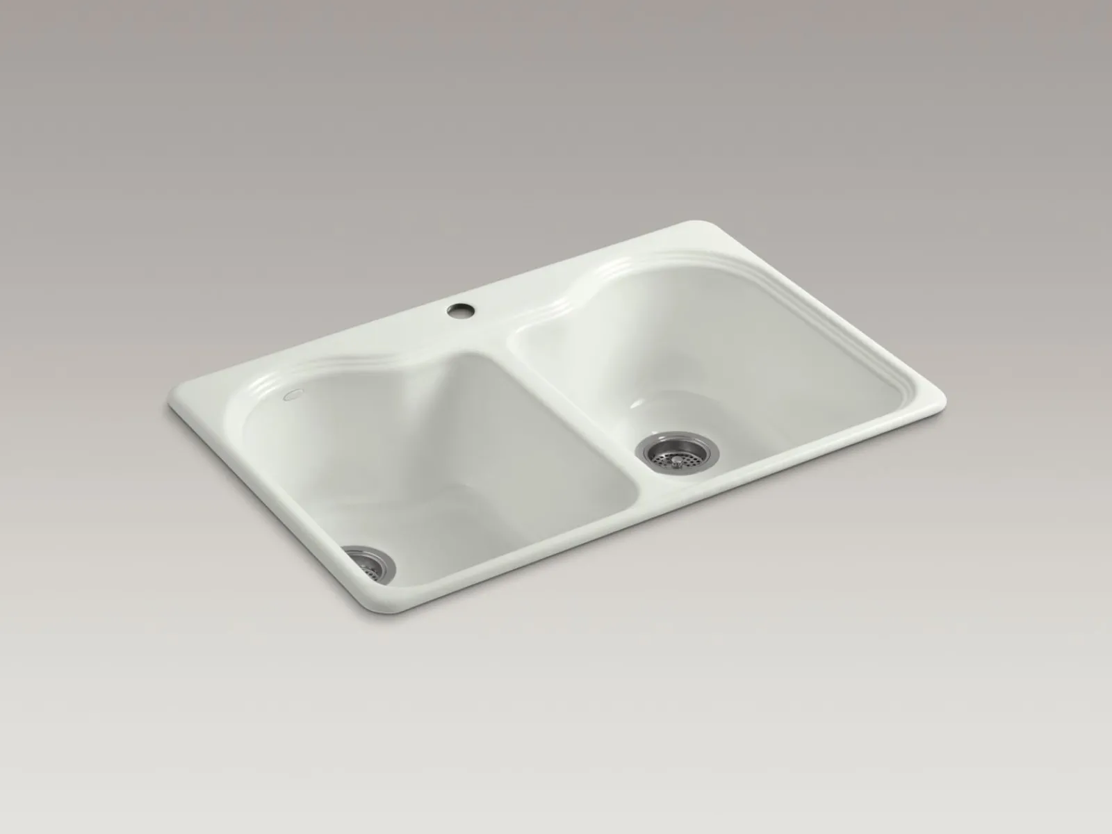 33" top-mount double-bowl kitchen sink^Kohler New