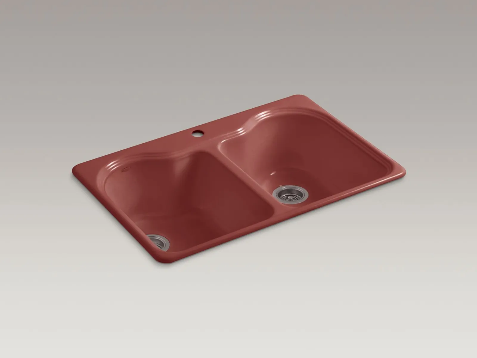 33" top-mount double-bowl kitchen sink^Kohler New