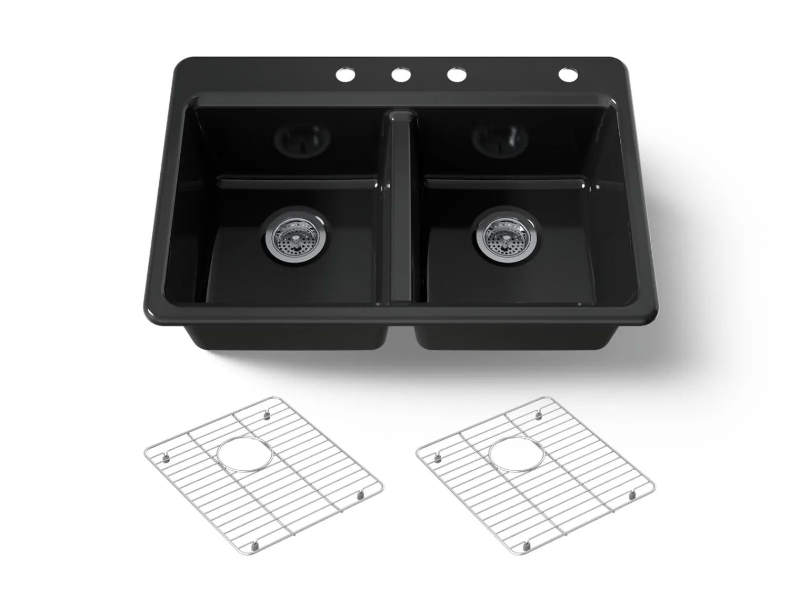 33" top-mount double-bowl kitchen sink^Kohler Clearance