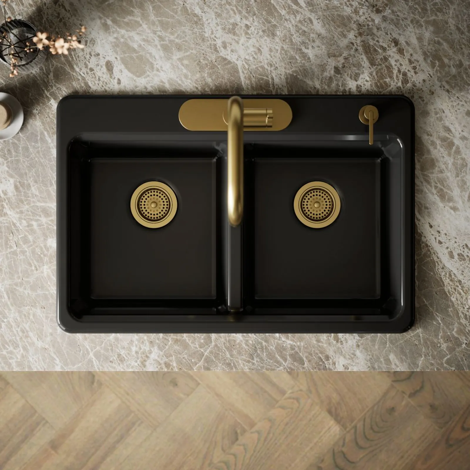 33" top-mount double-bowl kitchen sink^Kohler Clearance