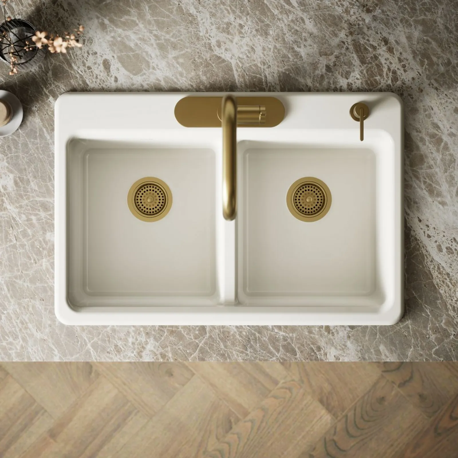 33" top-mount double-bowl kitchen sink^Kohler Clearance