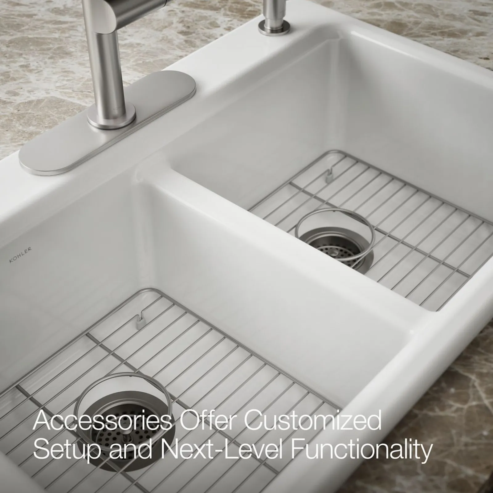 33" top-mount double-bowl kitchen sink^Kohler Clearance
