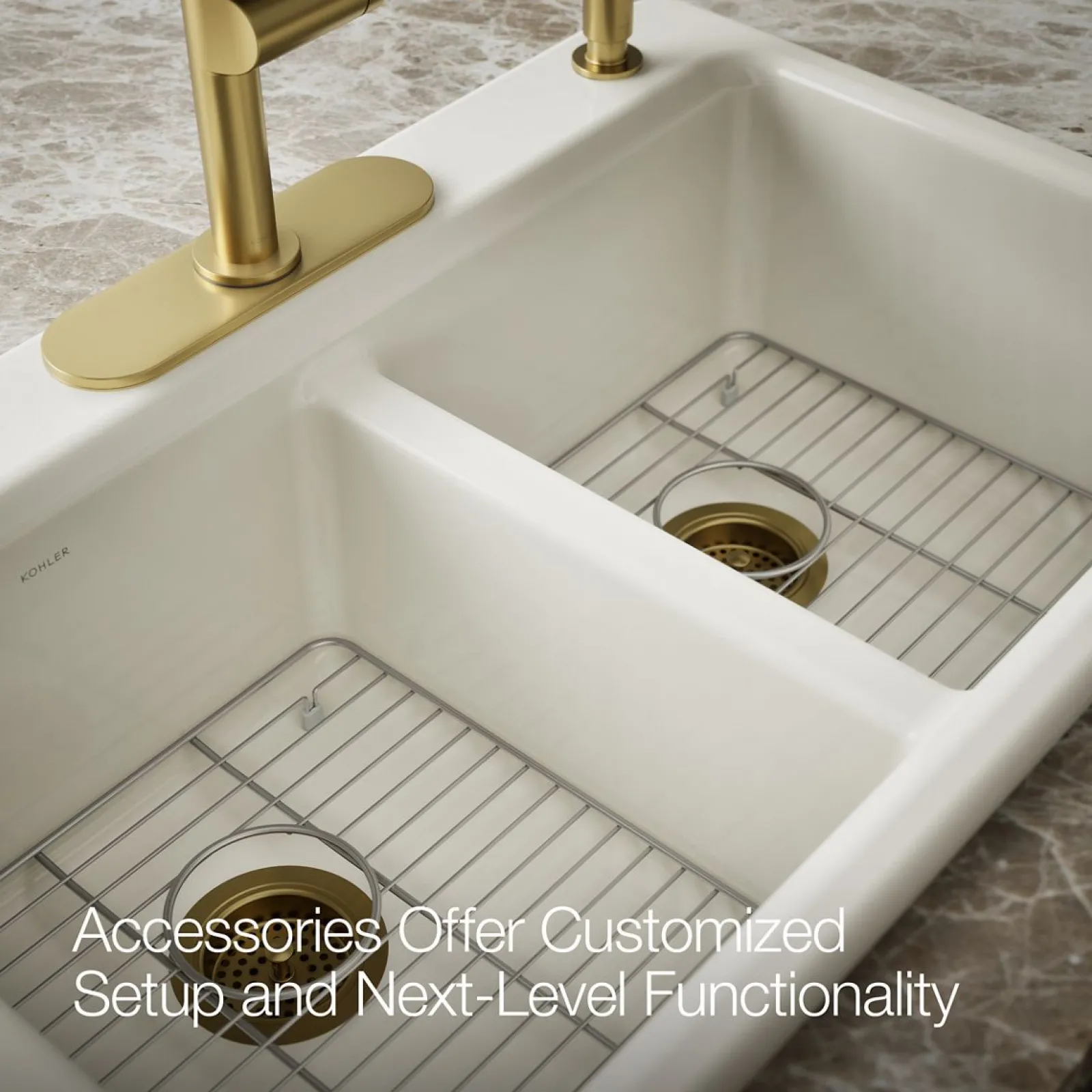 33" top-mount double-bowl kitchen sink^Kohler Clearance