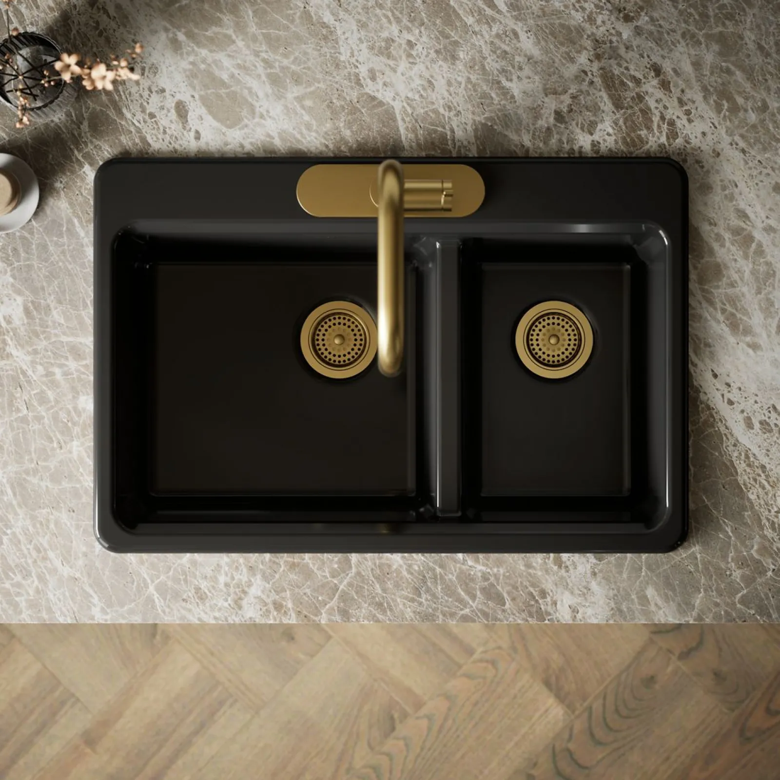 33" top-mount double-bowl kitchen sink^Kohler Outlet