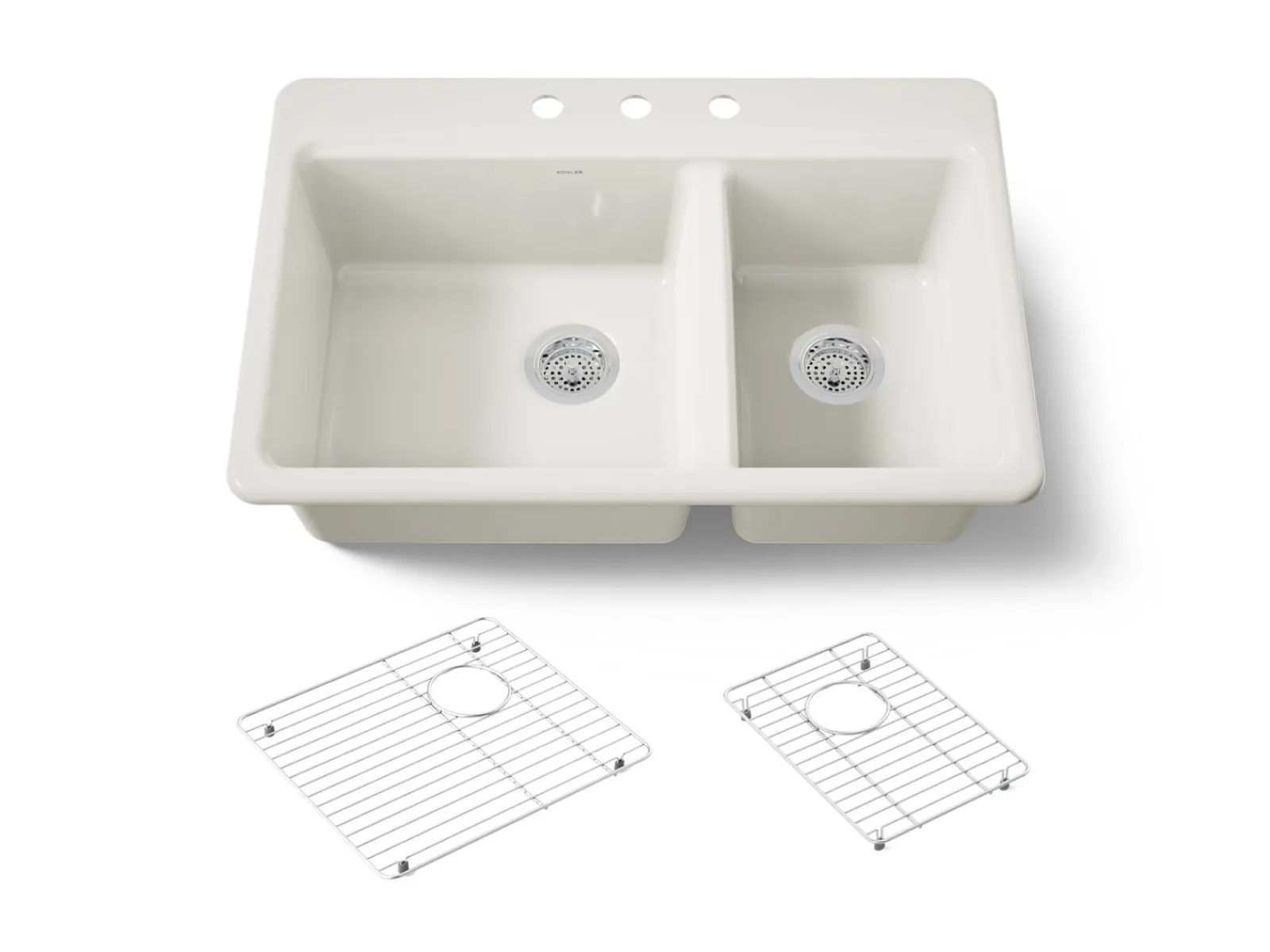 33" top-mount double-bowl kitchen sink^Kohler Outlet