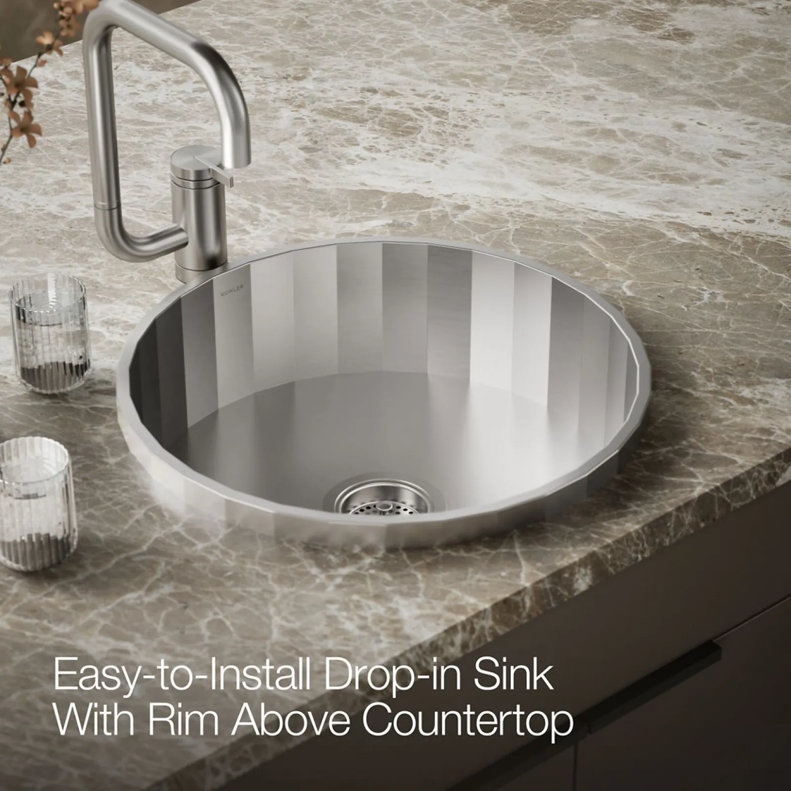 18-3/4" top-mount single-bowl bar sink^Kohler