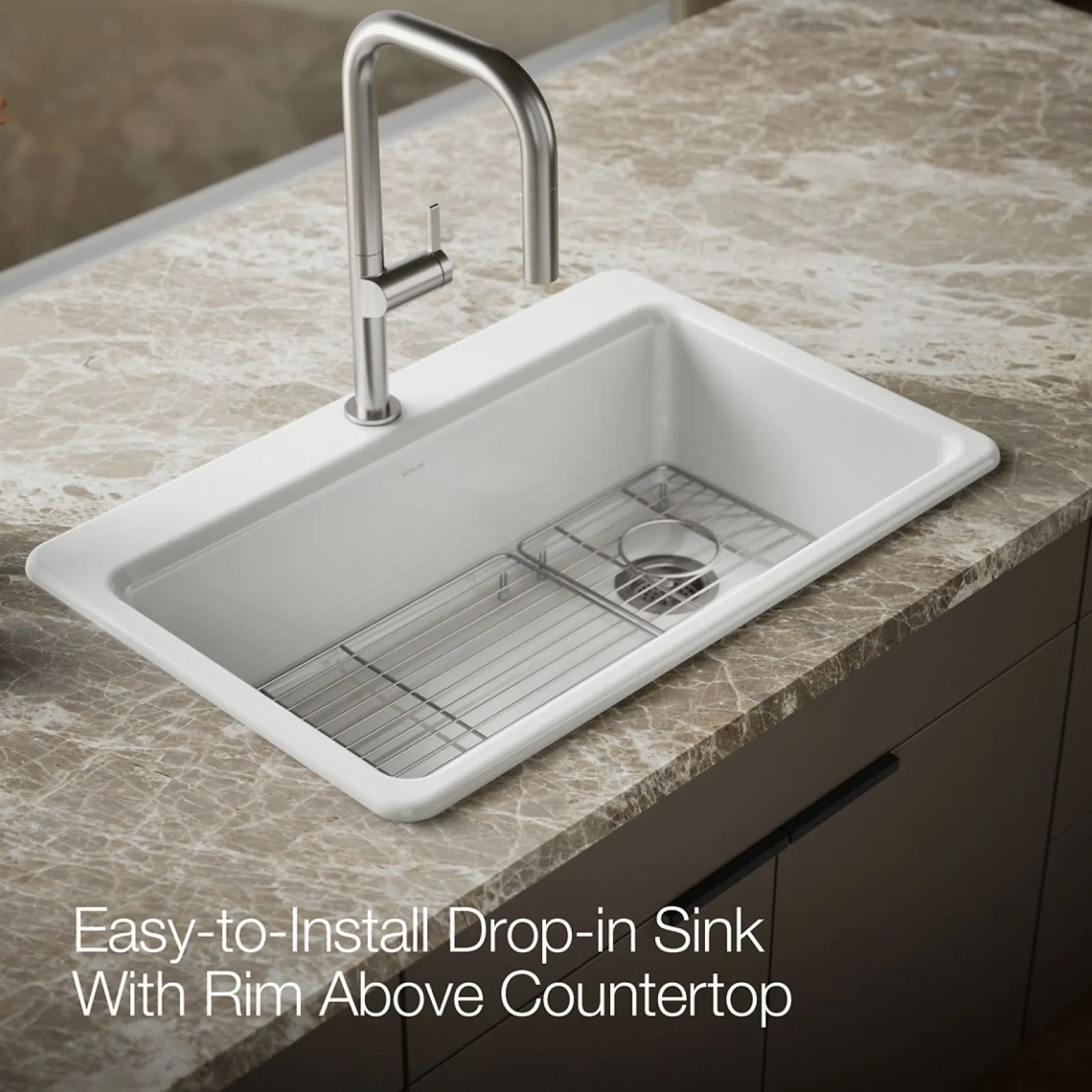 33" top-mount single-bowl kitchen sink^Kohler New