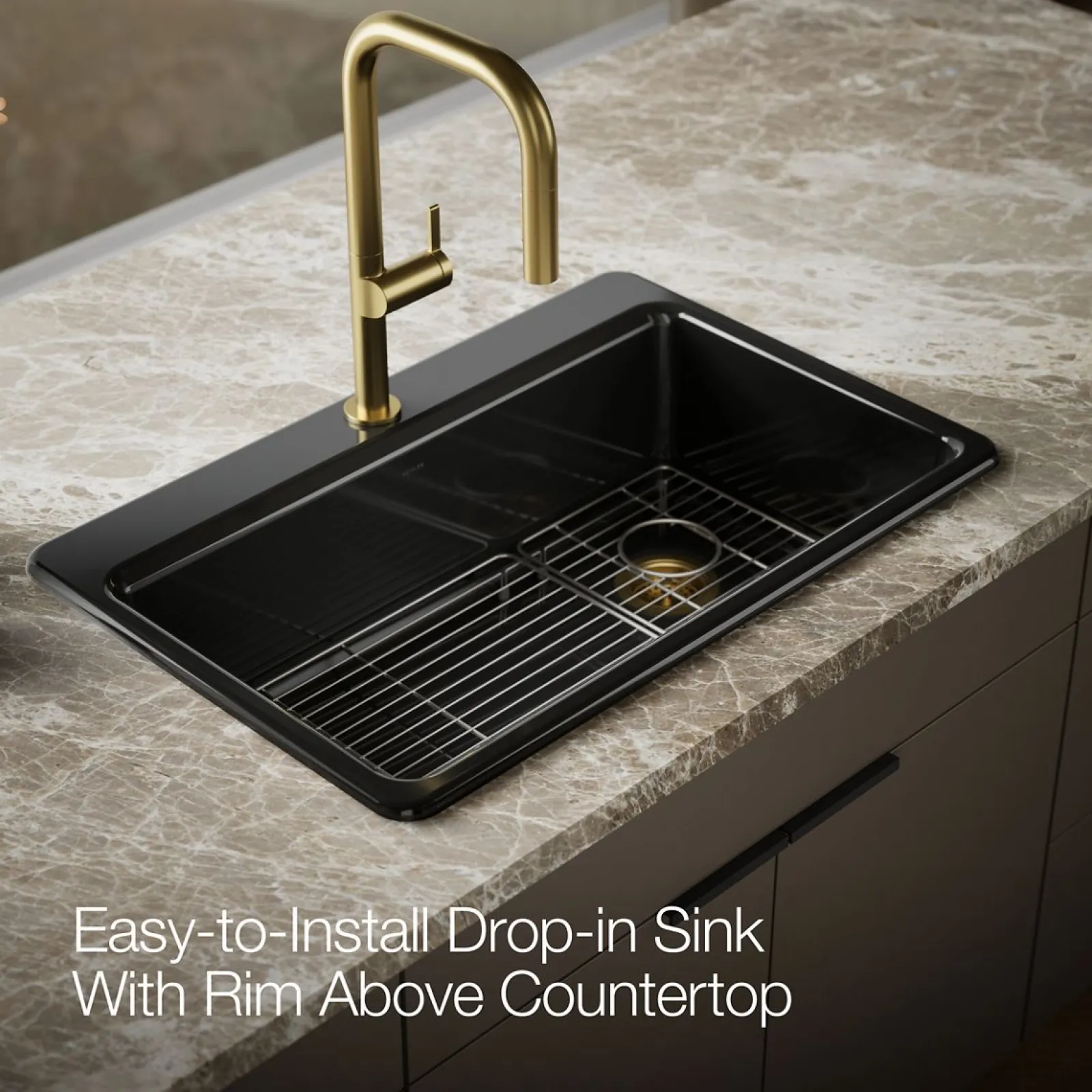 33" top-mount single-bowl kitchen sink^Kohler New