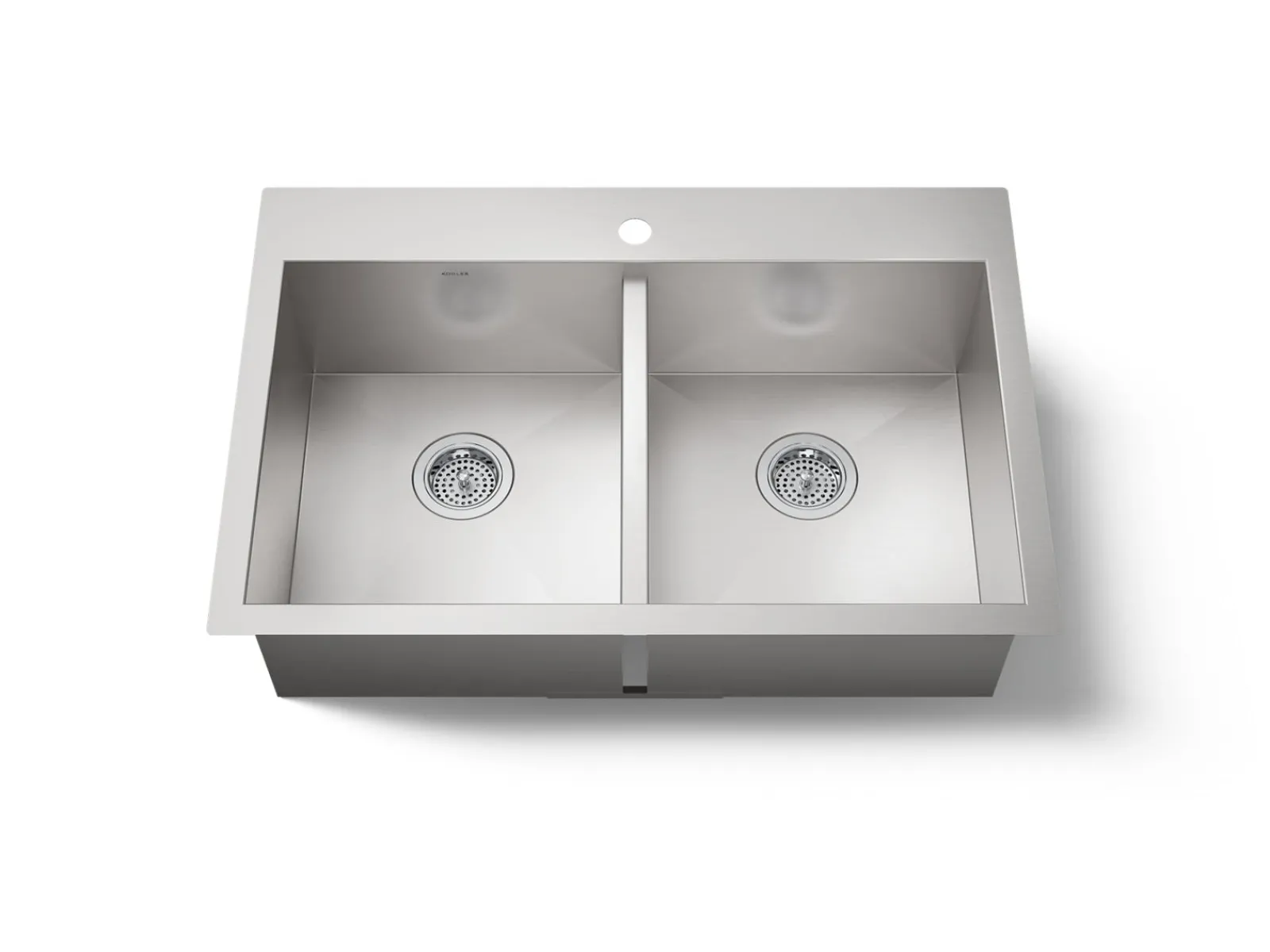 33" top-/undermount double-bowl kitchen sink^Kohler New