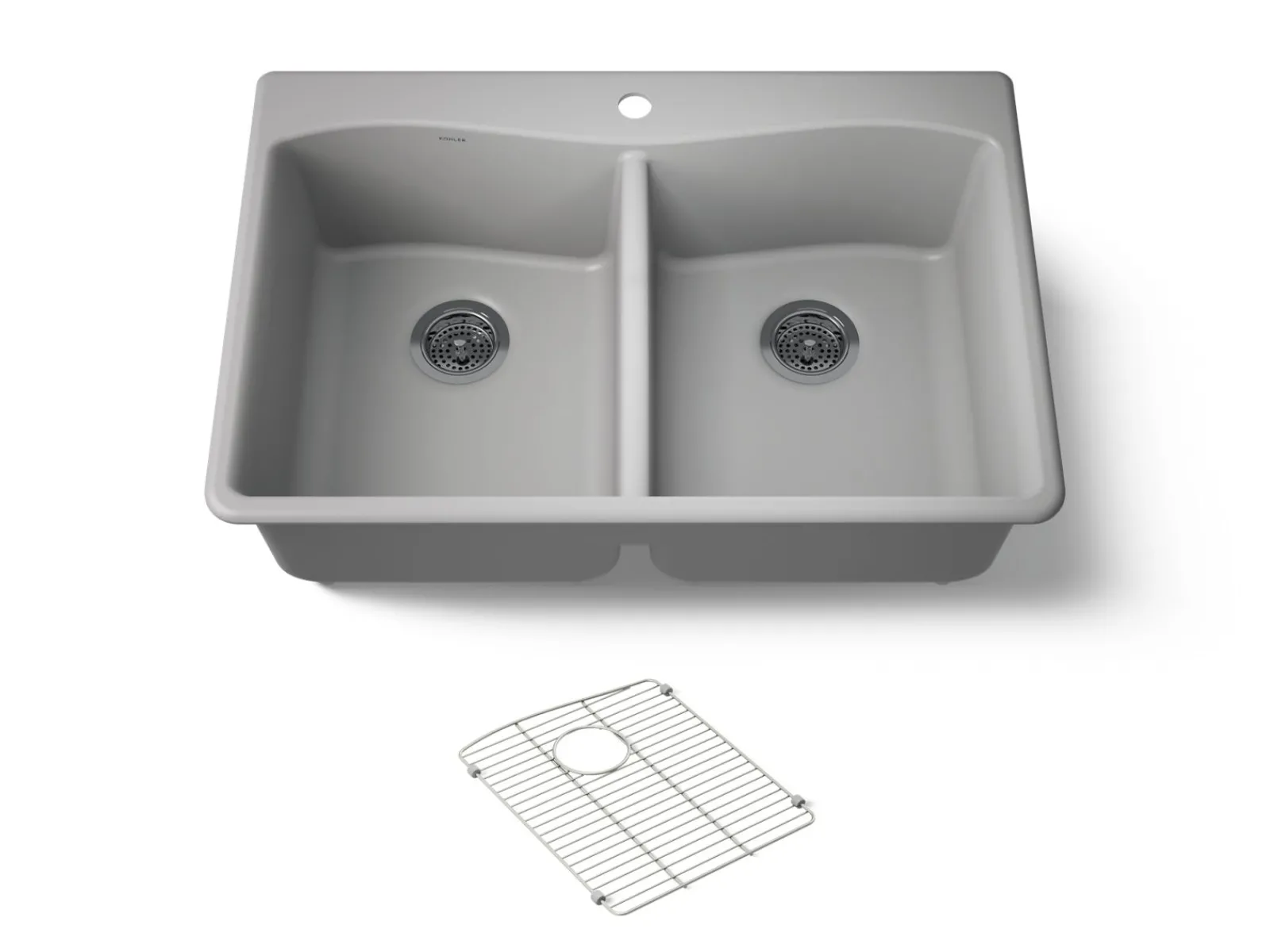 33" top-/undermount double-bowl kitchen sink^Kohler Discount