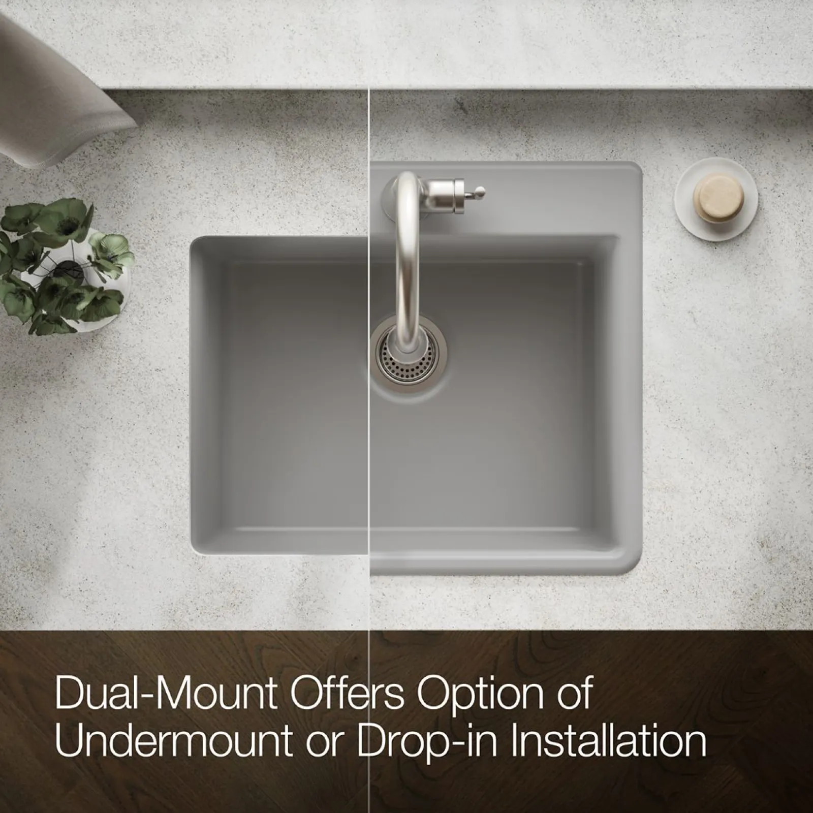 25" top-/undermount single-bowl kitchen sink^Kohler