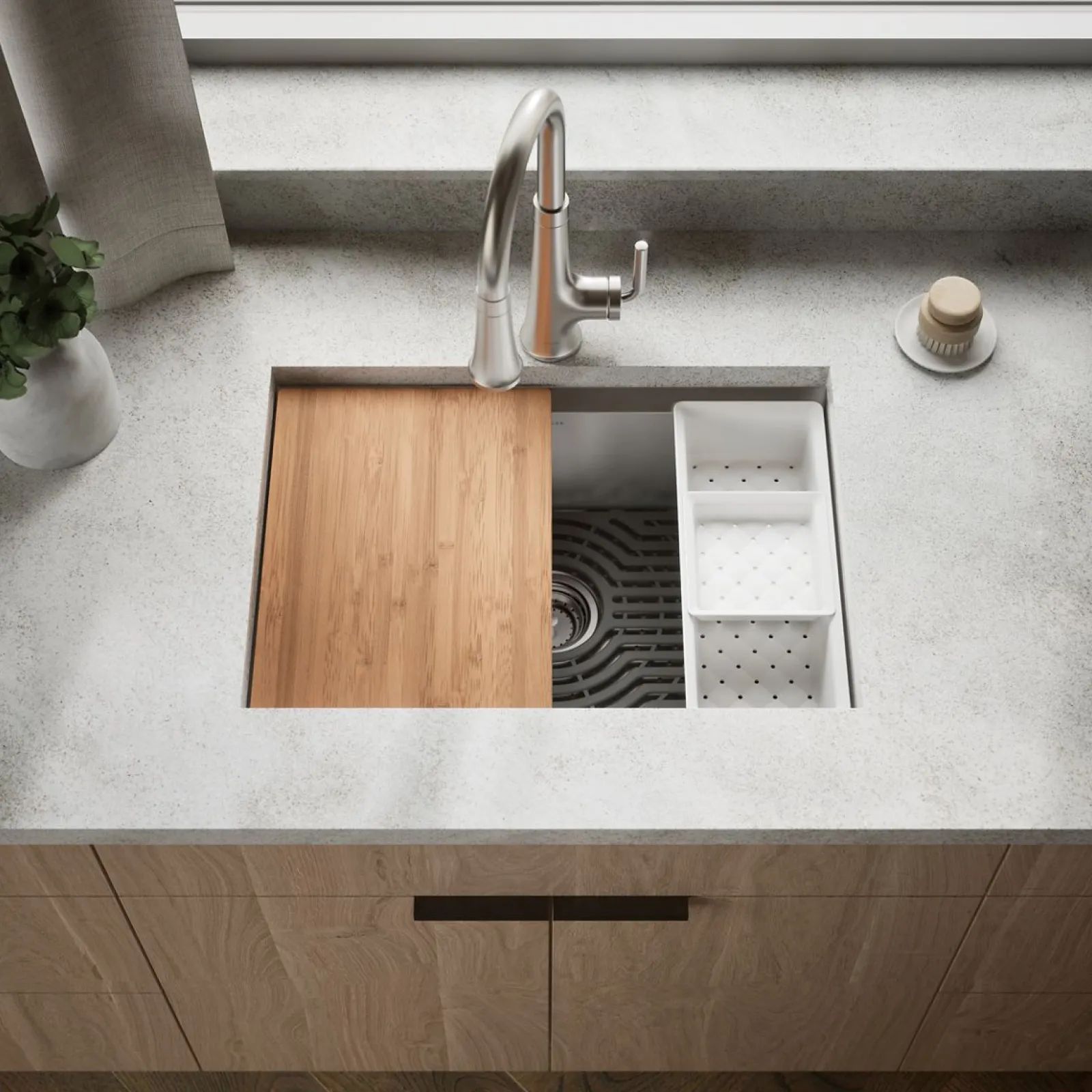 27" top-/undermount single-bowl workstation kitchen sink^Kohler New