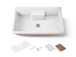 45" top-/wall-mount single-bowl workstation farmhouse kitchen sink^Kohler Online
