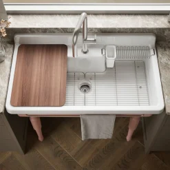 45" top-/wall-mount single-bowl workstation farmhouse kitchen sink^Kohler Online