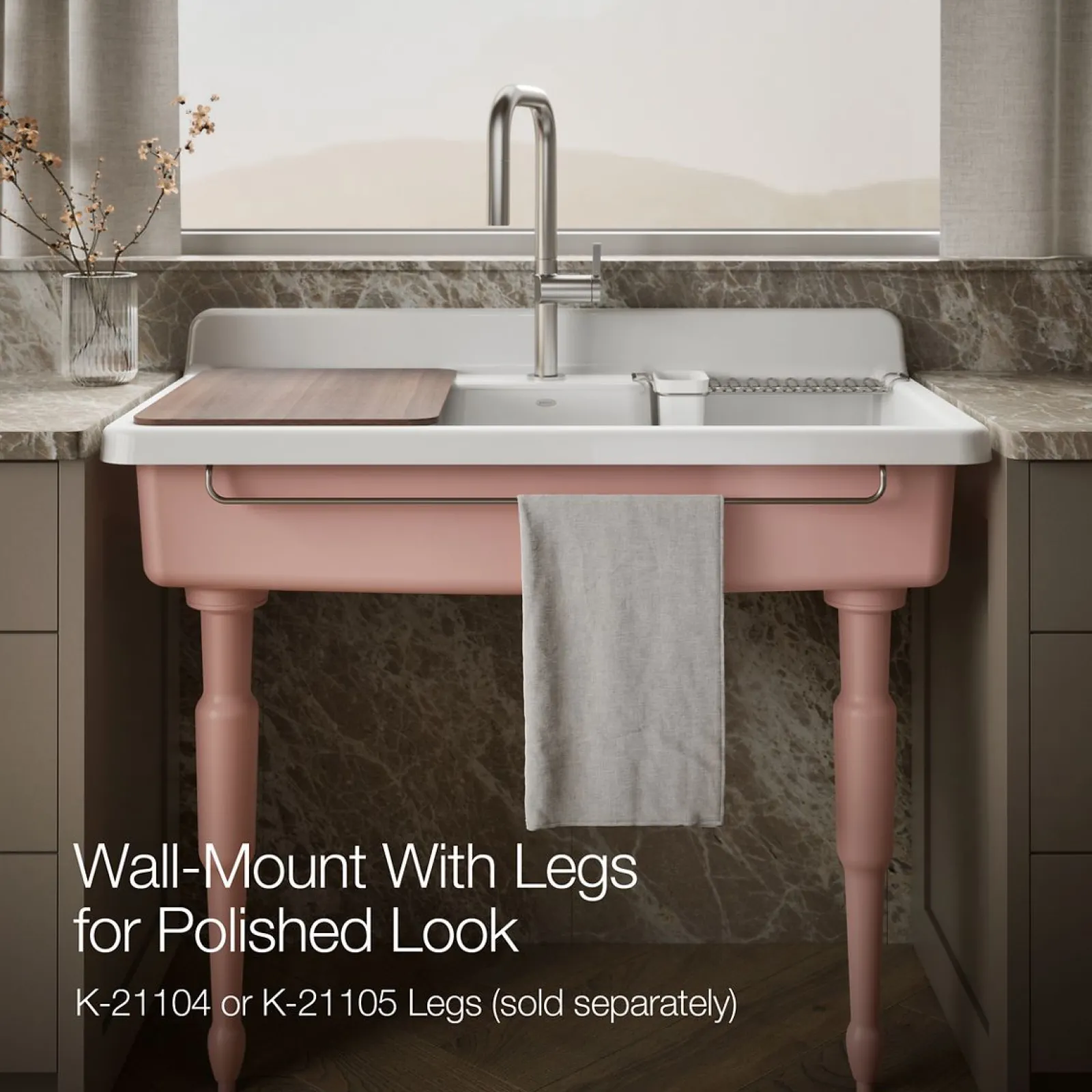 45" top-/wall-mount single-bowl workstation farmhouse kitchen sink^Kohler Online