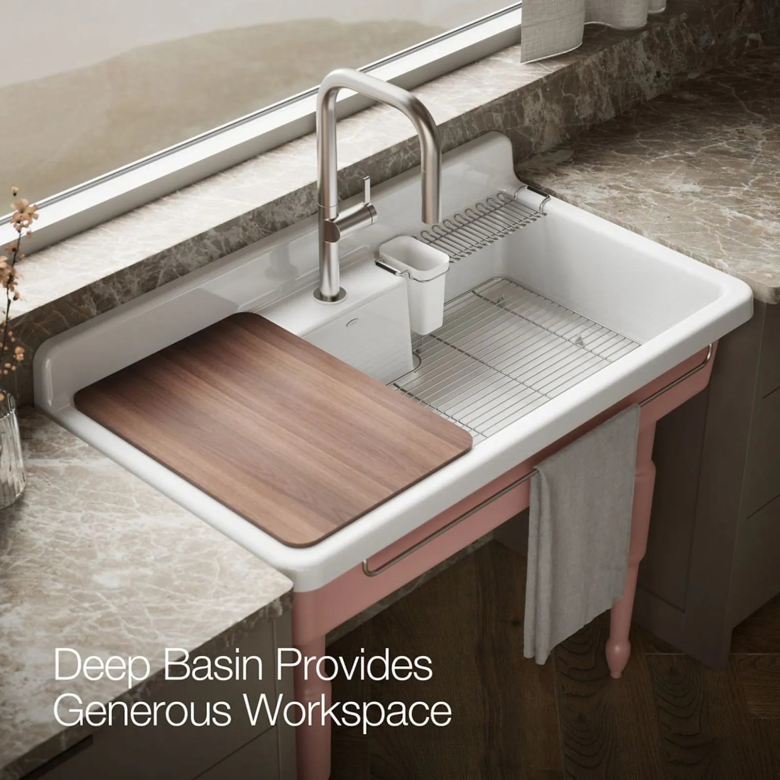 45" top-/wall-mount single-bowl workstation farmhouse kitchen sink^Kohler Online