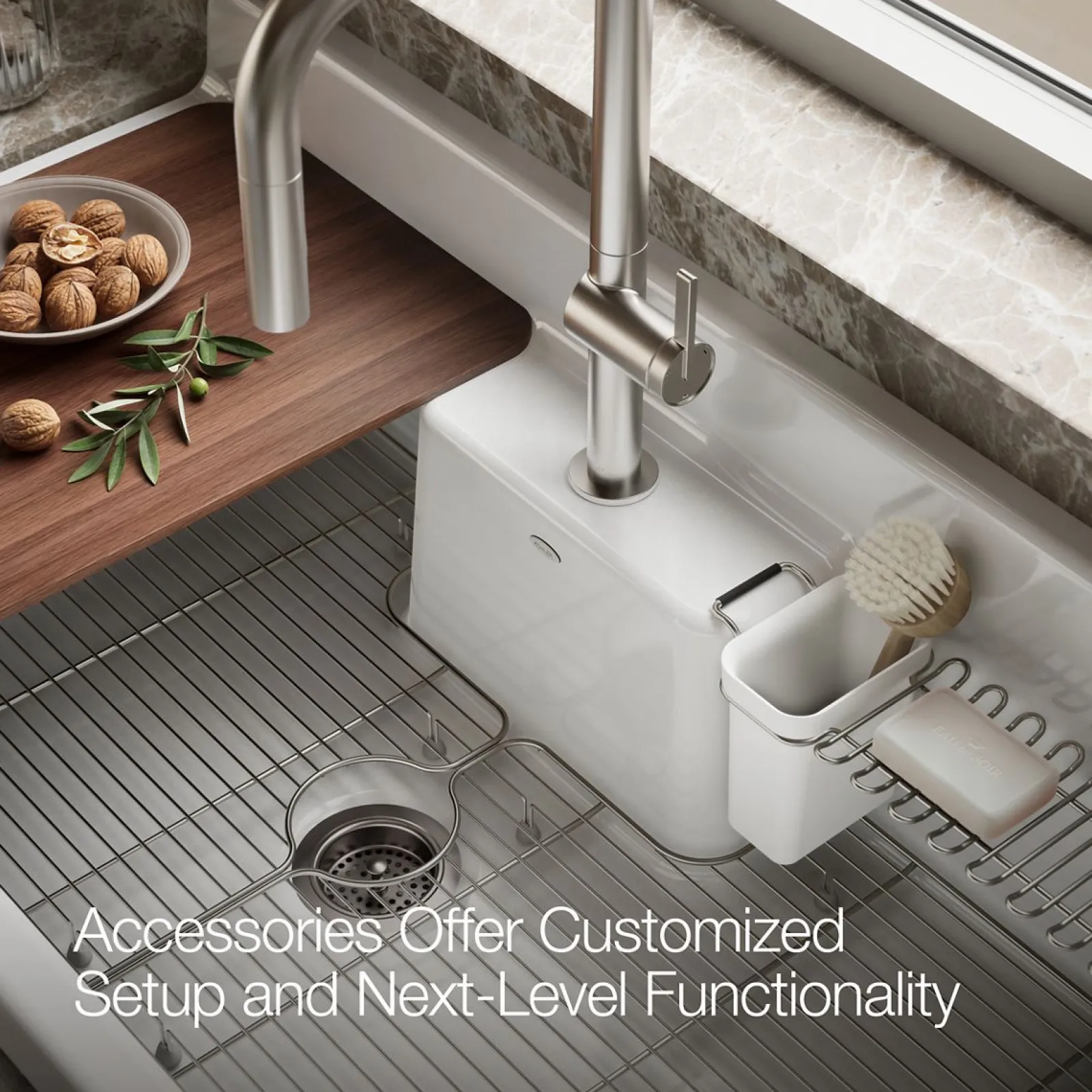 45" top-/wall-mount single-bowl workstation farmhouse kitchen sink^Kohler Online