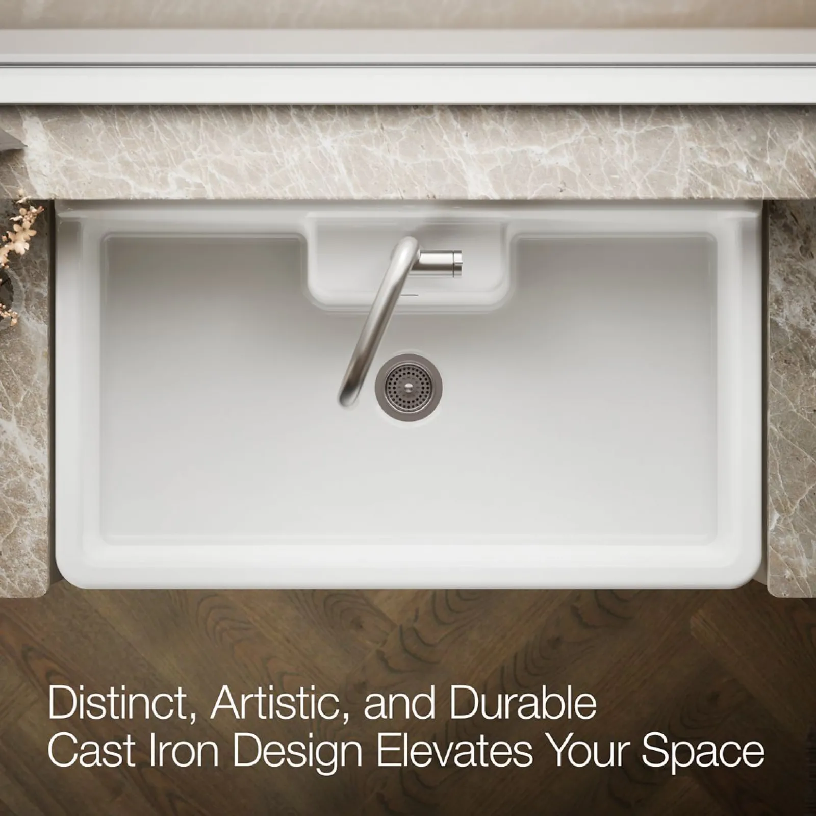 45" top-/wall-mount single-bowl workstation farmhouse kitchen sink^Kohler New