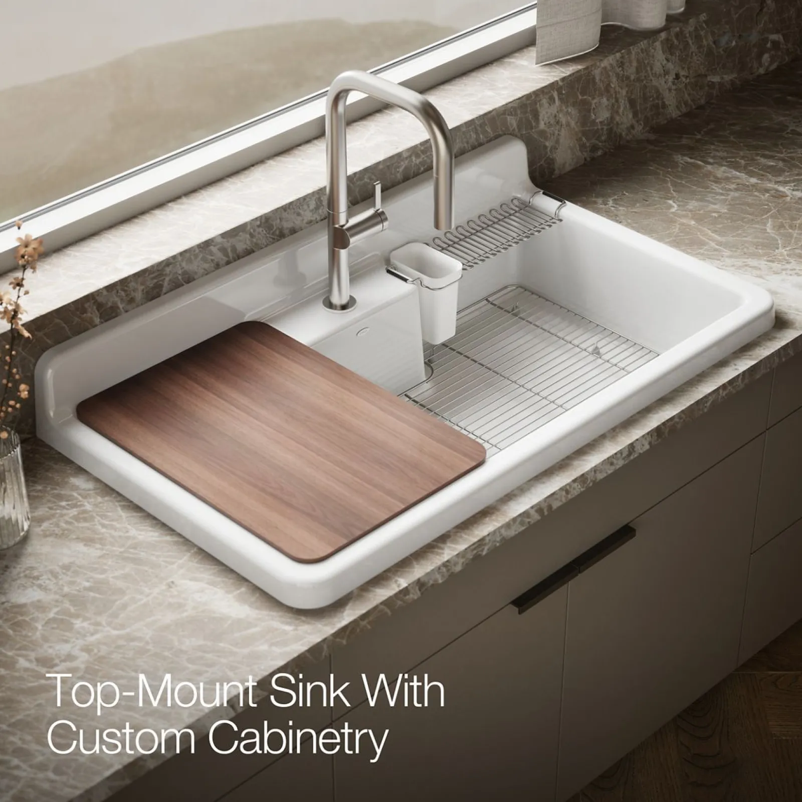 45" top-/wall-mount single-bowl workstation farmhouse kitchen sink^Kohler New