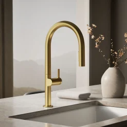 Touchless pull-down kitchen sink faucet with two-function sprayhead^Kohler New