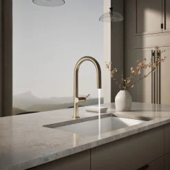 Touchless pull-down kitchen sink faucet with two-function sprayhead^Kohler New