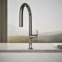Touchless pull-down kitchen sink faucet with two-function sprayhead^Kohler New